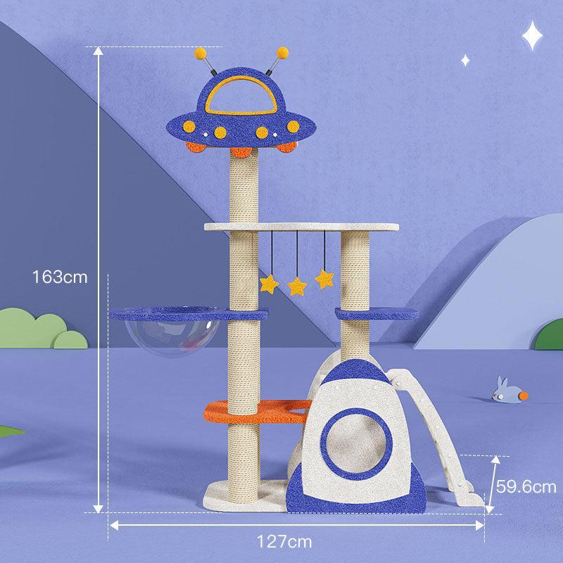 Deluxe Large Space Cat Tree Blue Climbing Frame Cat Tower