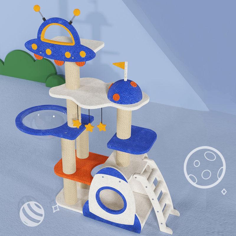 Deluxe Large Space Cat Tree Blue Climbing Frame Cat Tower