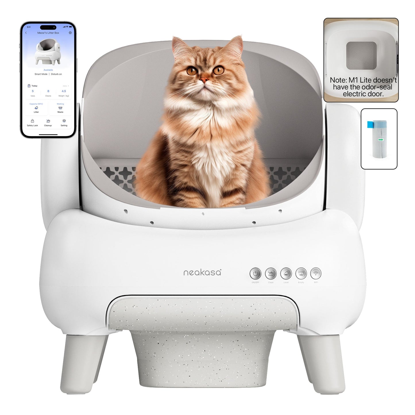 Automatische Katzentoilette im offenen Stil