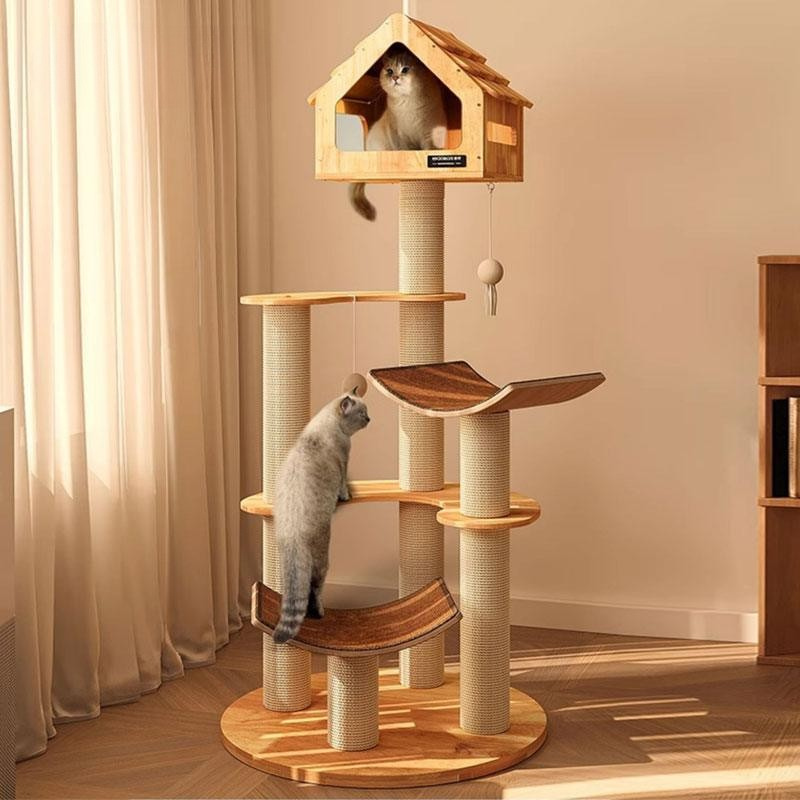 Wooden House Large Cat Climbing Tower