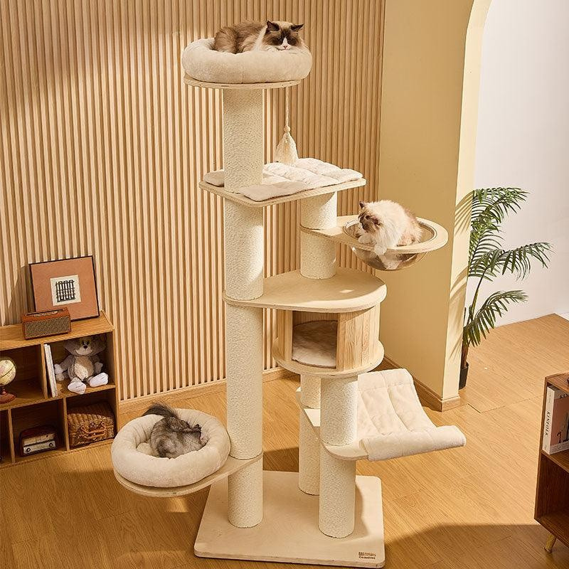 Deluxe Cloud Tower Large Wooden Cat Climbing Tree