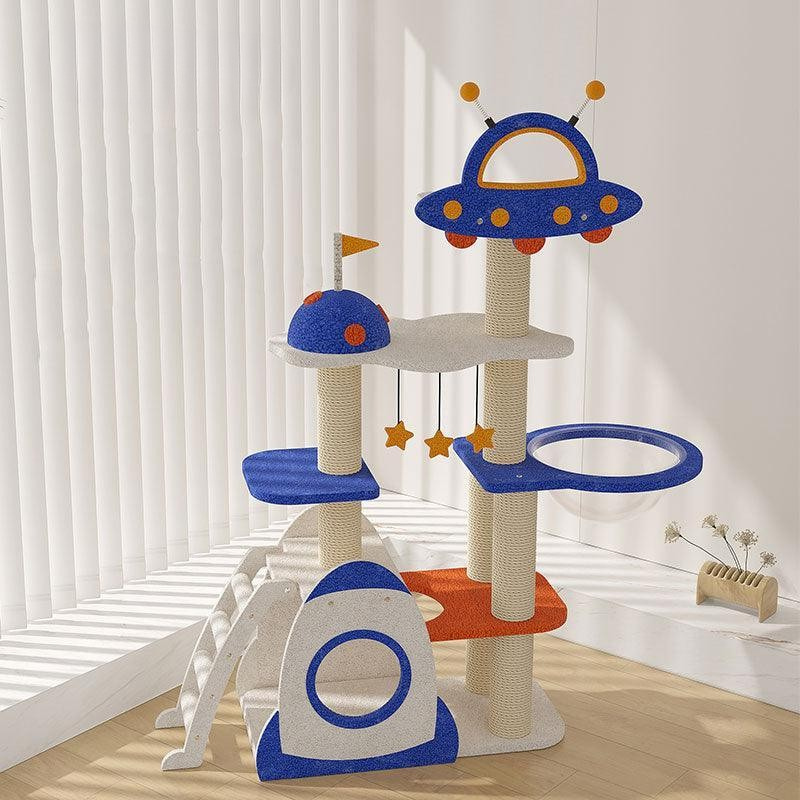 Deluxe Large Space Cat Tree Blue Climbing Frame Cat Tower
