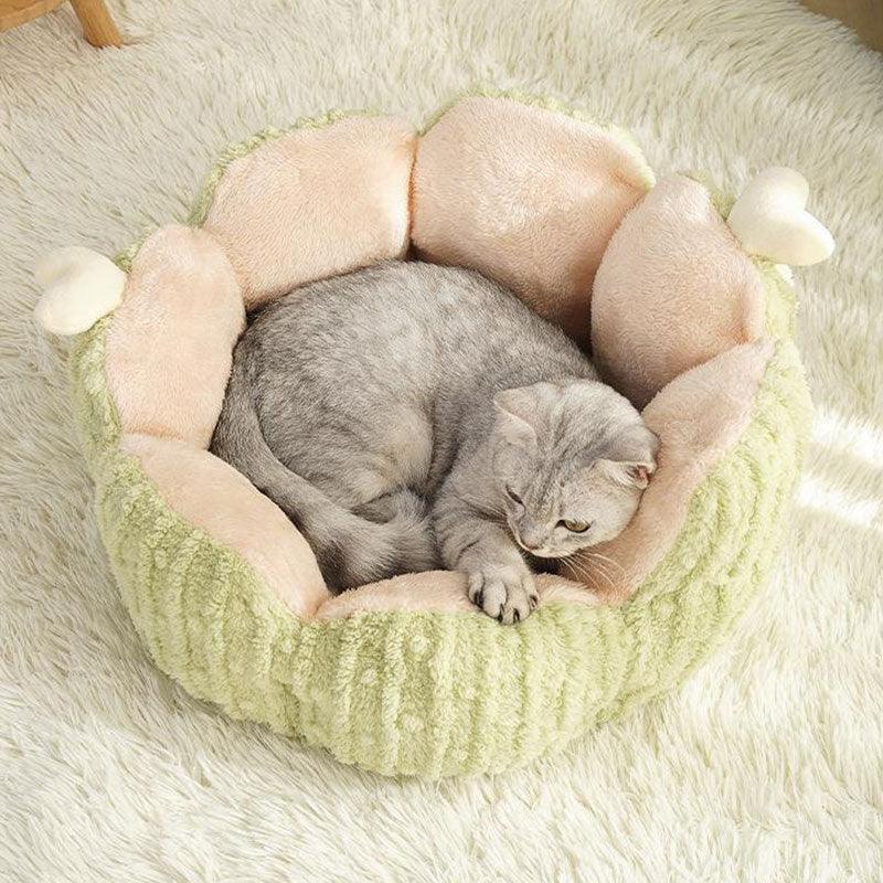 Small Cactus 2 Color Fluffy Warm Cat Bed