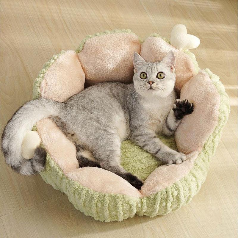 Small Cactus 2 Color Fluffy Warm Cat Bed