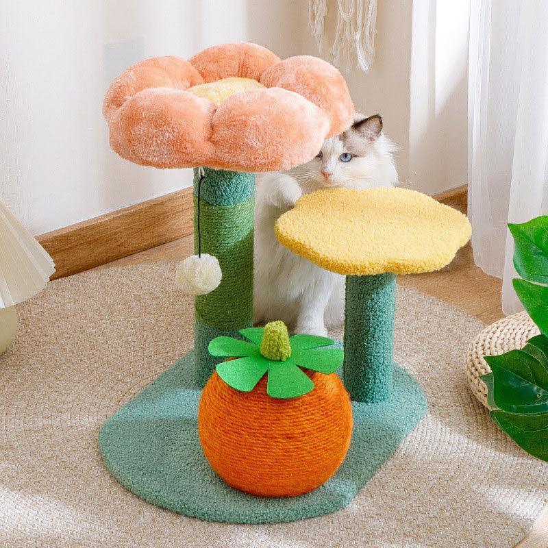Flower Cat Climbing Tower Scratching Tree