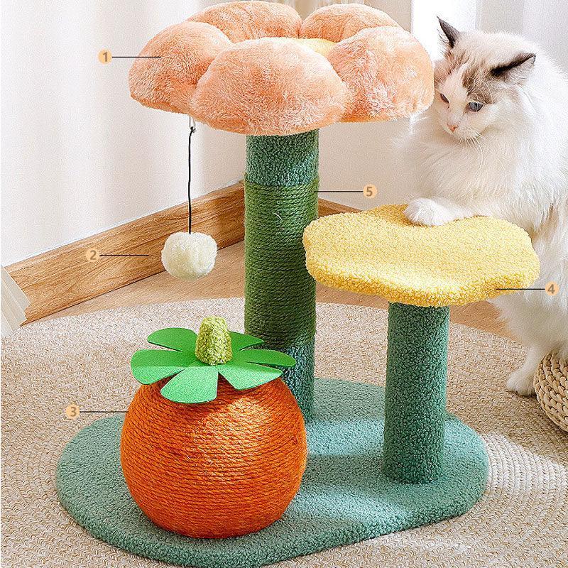 Flower Cat Climbing Tower Scratching Tree
